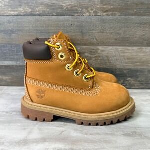 Timberland 6 Inch Premium Waterproof Toddler Boots Wheat Nubuck 12809 Size 7M